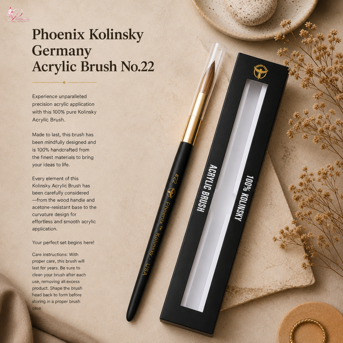 Phoenix Kolinsky Germany Acrylic Brush No.22