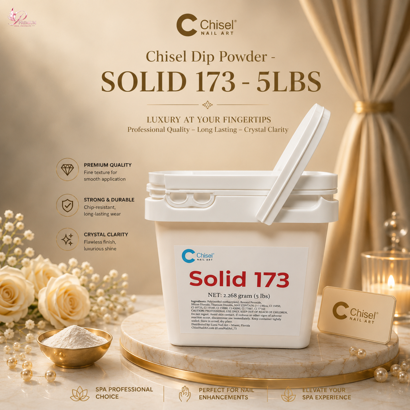 Chisel Solid Dip Powder - SOLID 173 - 5LBS