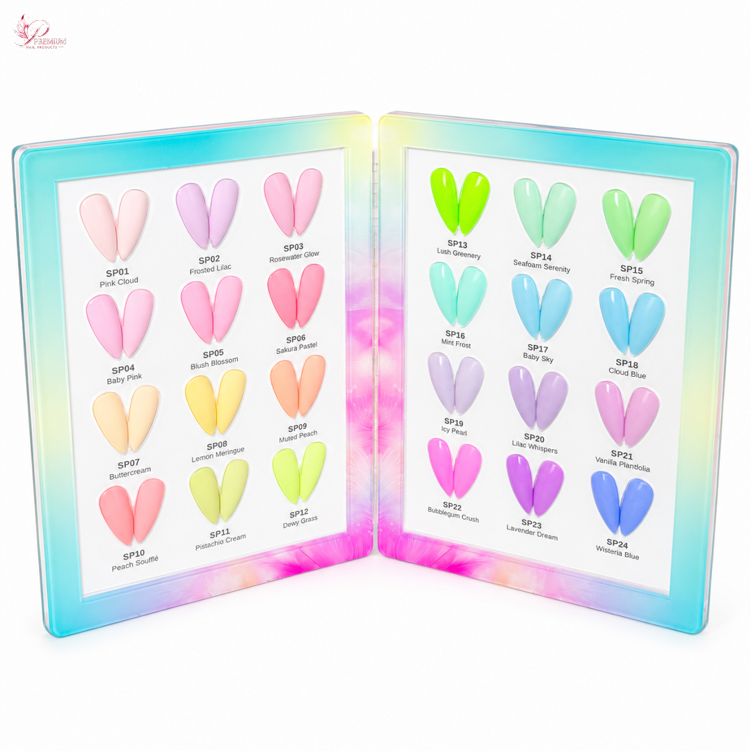 Phoenix Spring Gel Collection 24 Colors - Free Extra 24 Gels + 1 Color Book + Vali - FREE Mica Holder Rack - LIMITED TIME ONLY