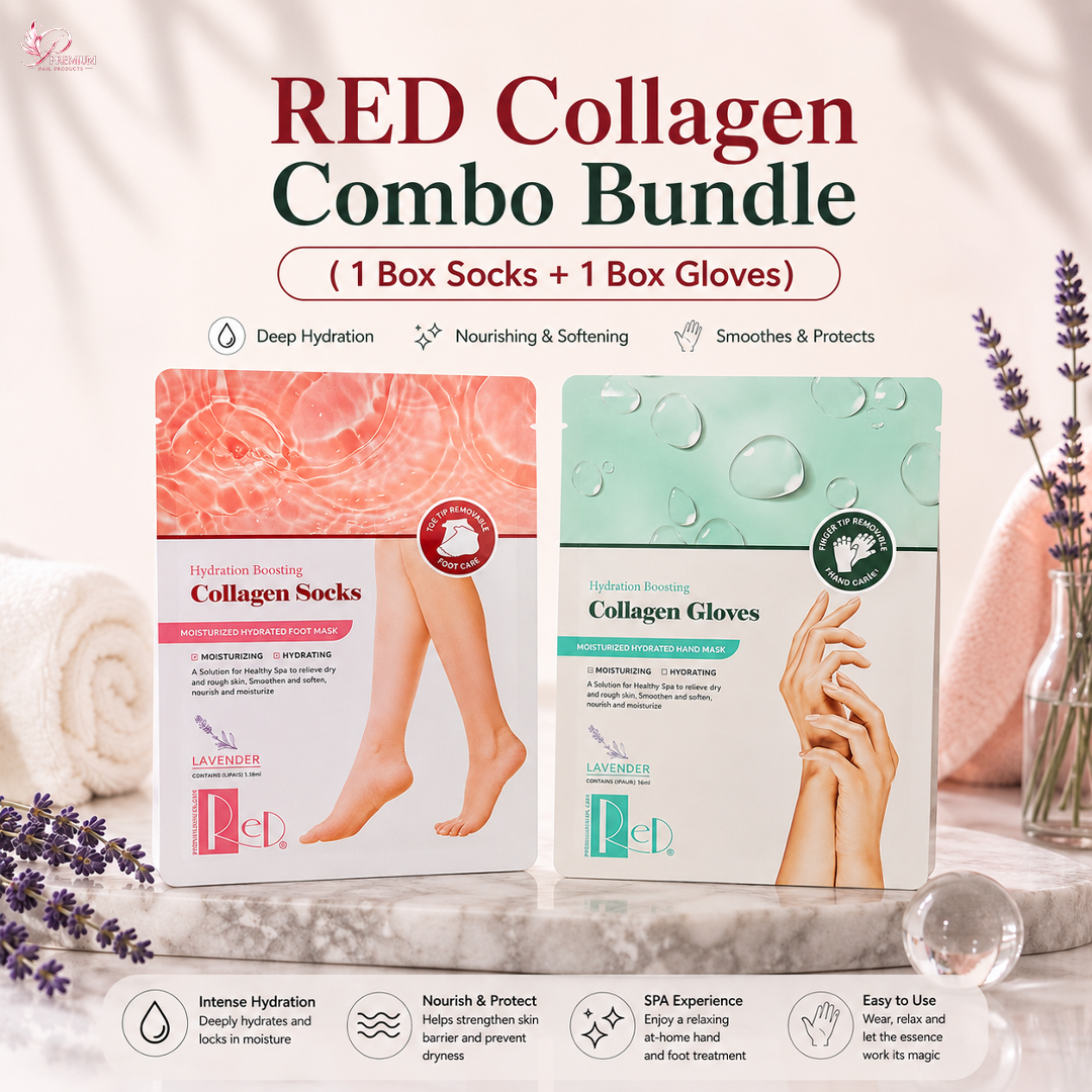 RED Collagen - Hydration Boosting Combo Bundle ( 1 Box Socks + 1 Box Gloves)