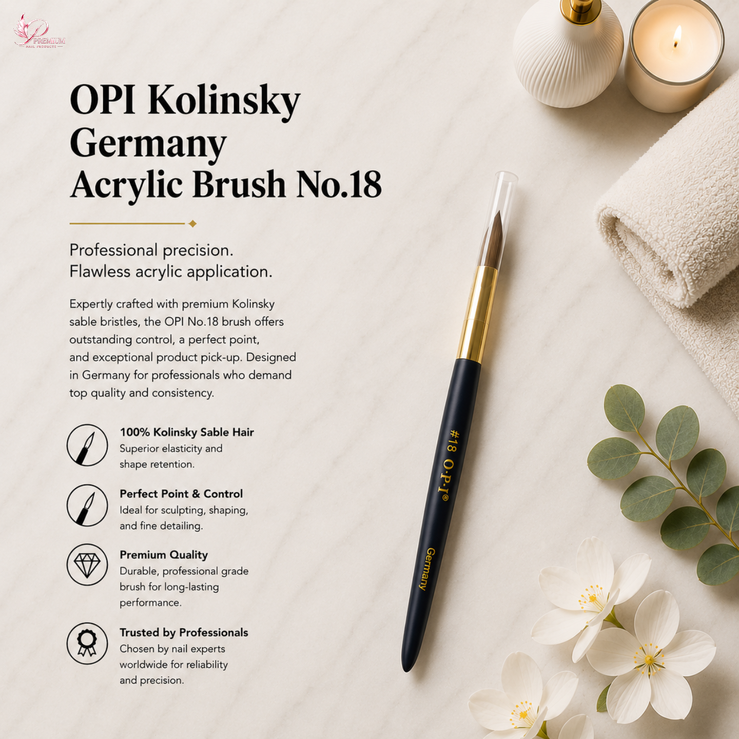 OPI Kolinsky Germany Acrylic Brush No.18