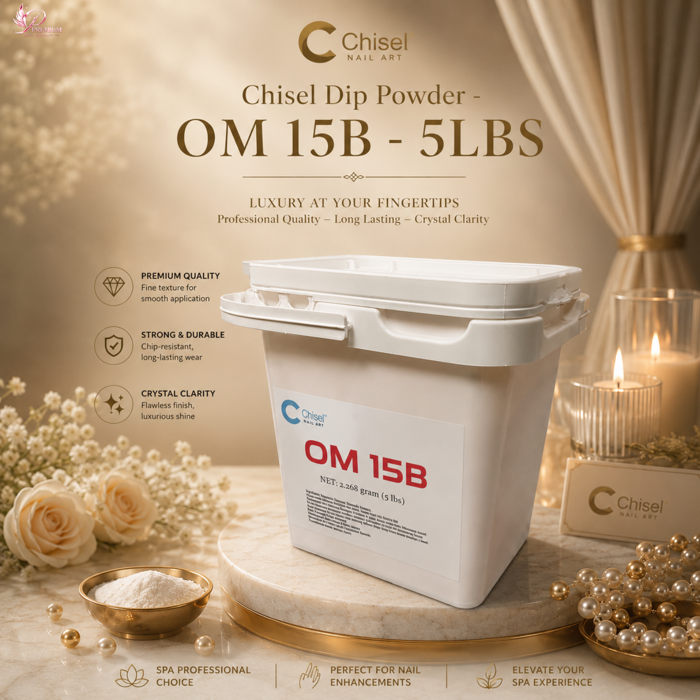 Chisel Solid Dip Powder - OMB 15B - 5LBS