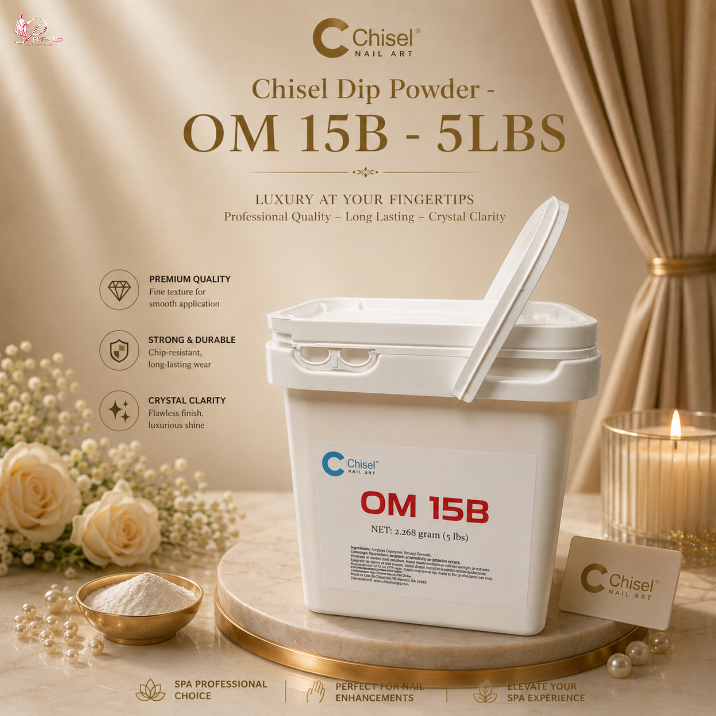 Chisel Solid Dip Powder - OMB 15B - 5LBS