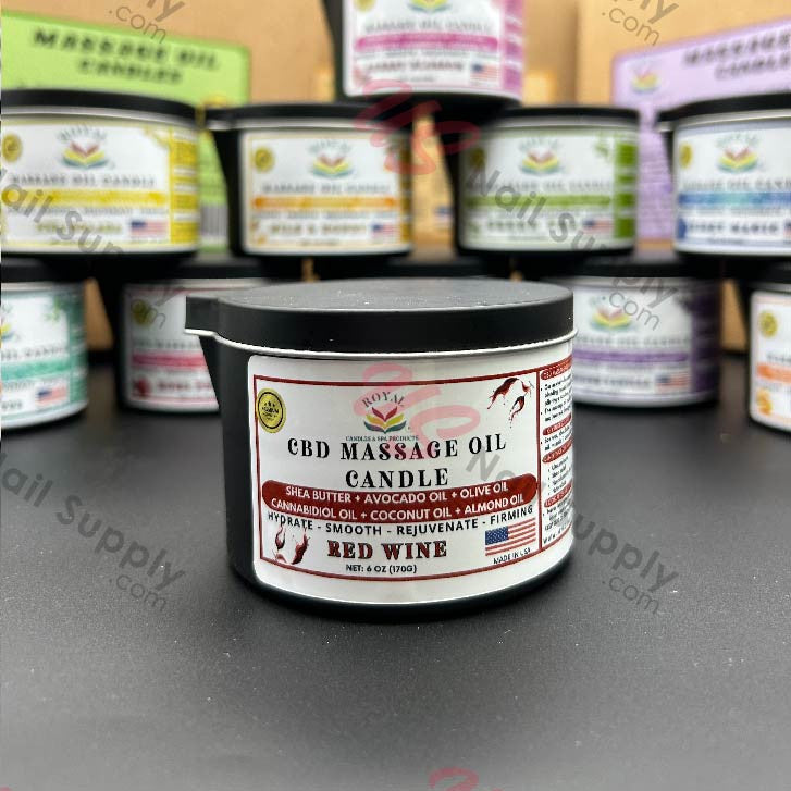 ROYAL CBD Massage Oil Candle 6oz - RedWine