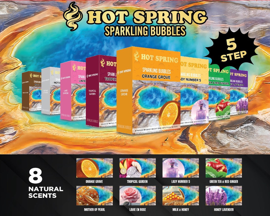 HOT SPRING Gassy Bubble 5in1 (Case of 40)+ Free Massage Candle 6oz