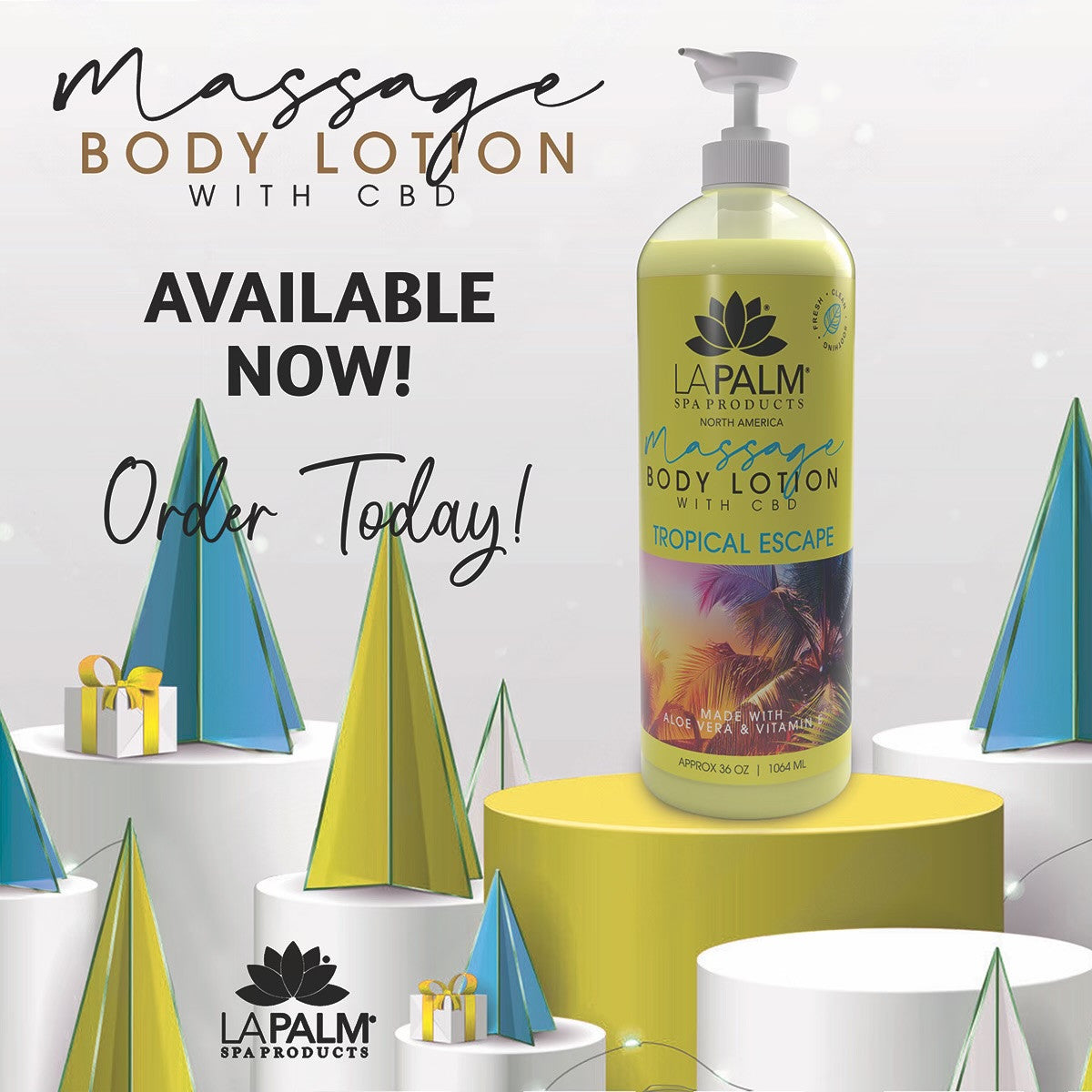 La Palm Massage Body Lotion 36oz - Tropical