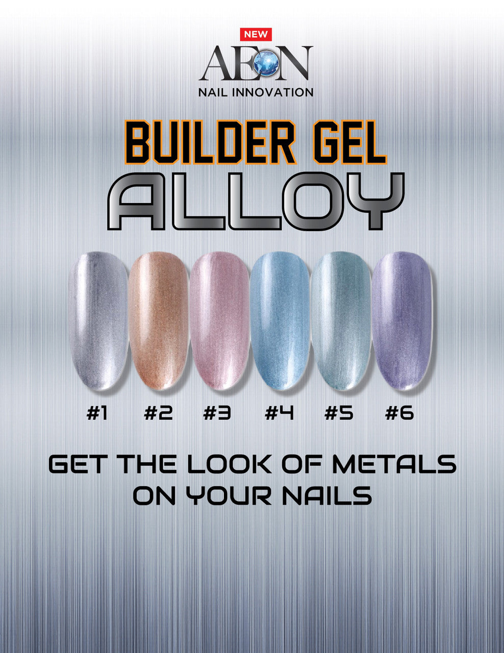 Aeon Builder Gel Alloy Collection ( Set of 6 Colors ) + Free 3 Design Brushes