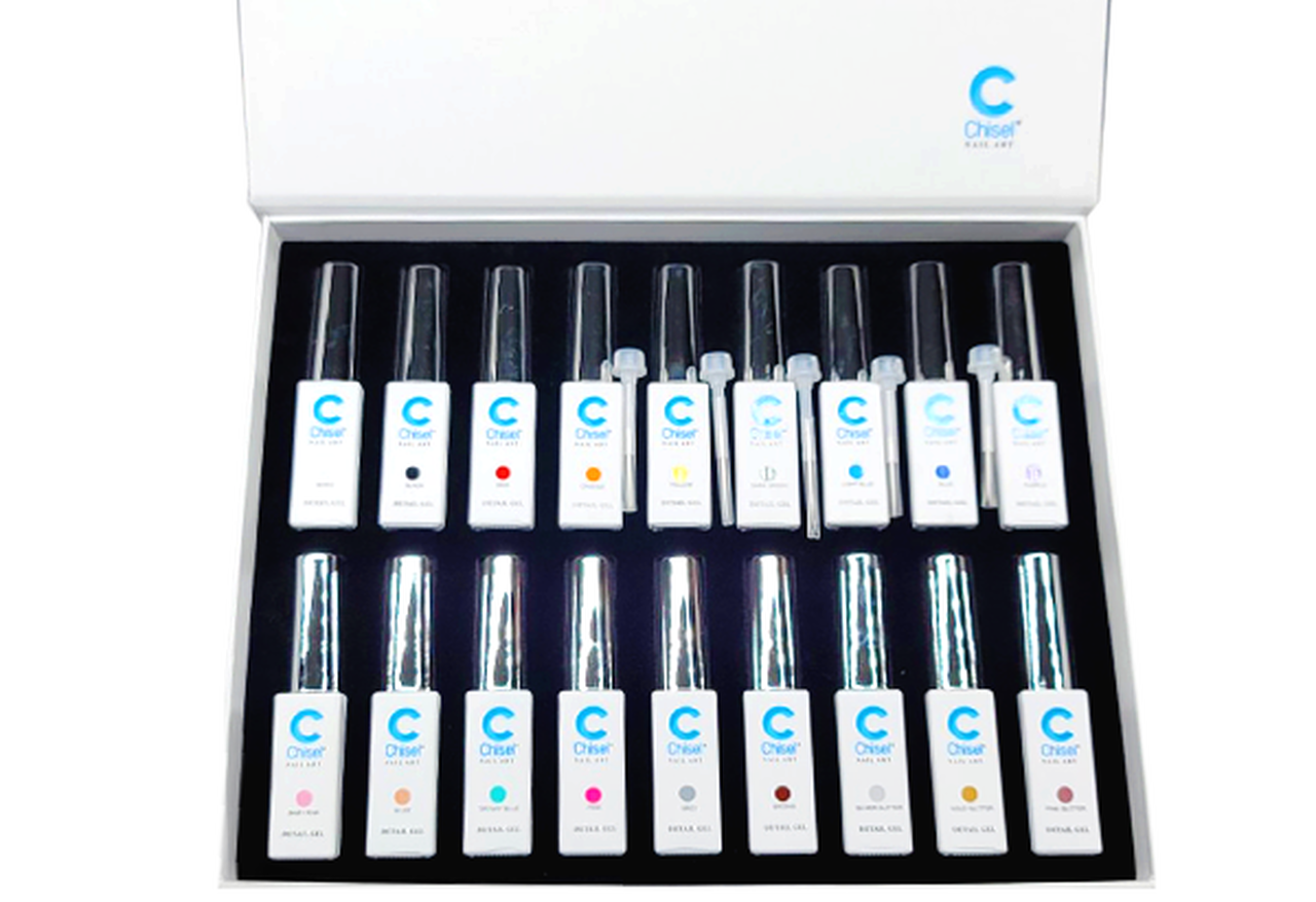 CHISEL DETAIL NAIL ART GEL KIT #1 - 18 COLORS