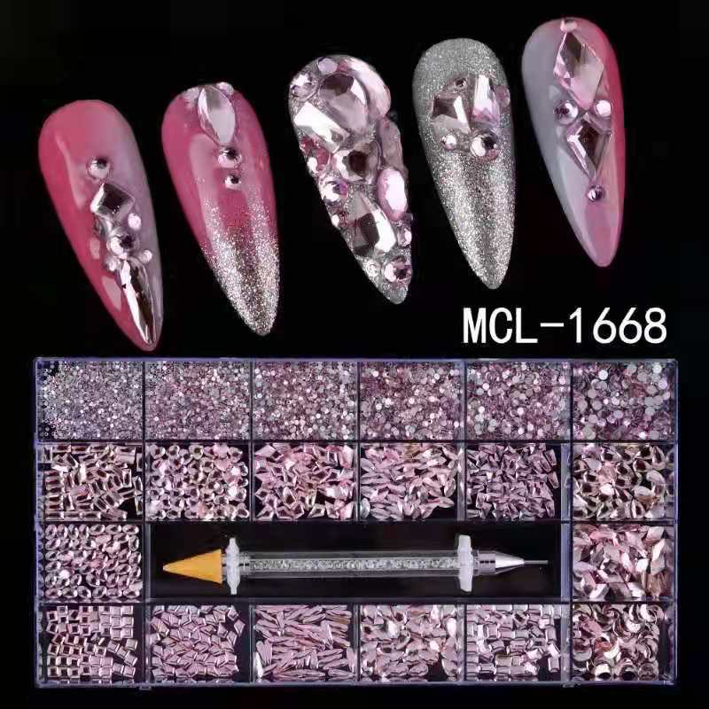 Rhinestone Kit With Dotting Tool - Pink