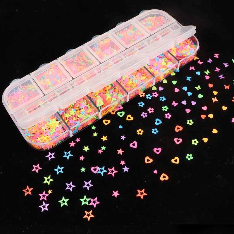 Nail Sequin - Neon Mix (12/set) #53