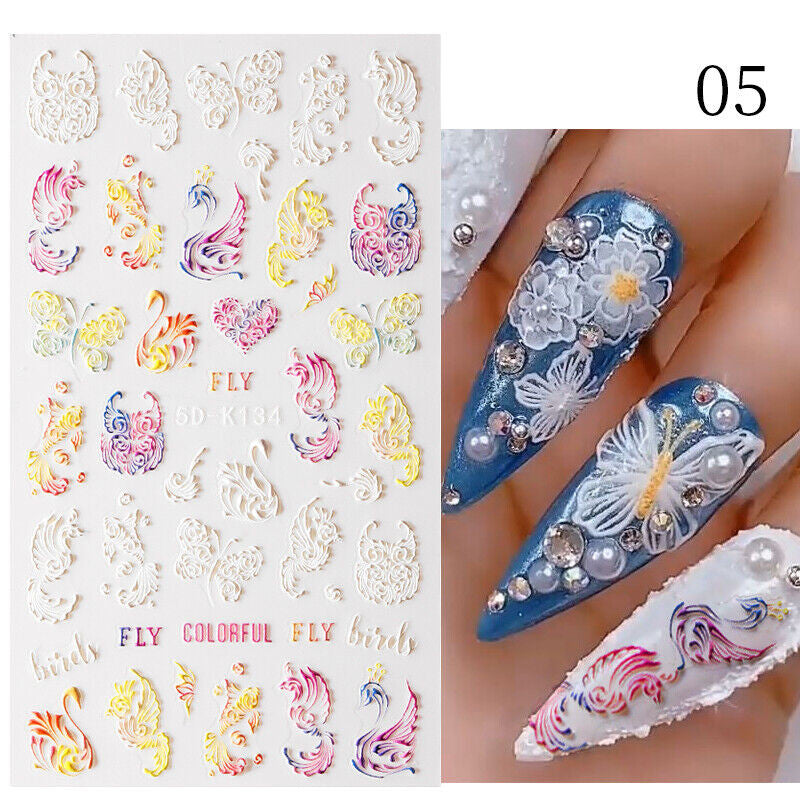 5D Embossed Nail Stickers - 5D-130 to 5D-140
