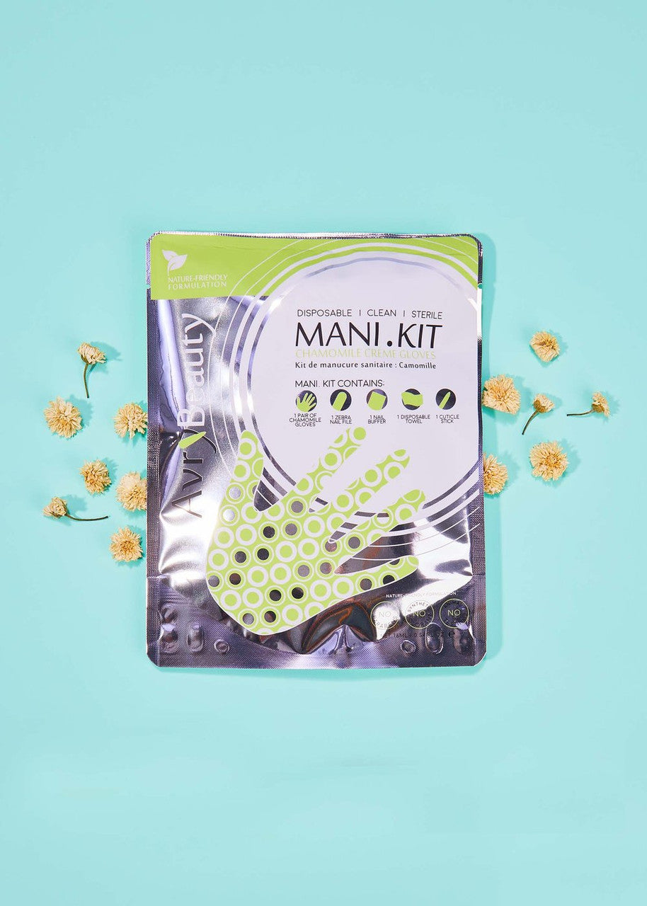 Avry All-In-One Disposable MANI Kit with Chamomile Gloves