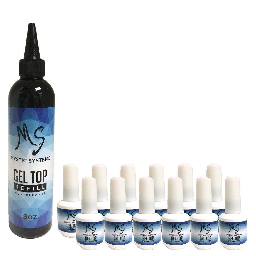 MS Gel Top Coat 8oz +Free 18 Ms Gel Top Coat 0.5oz
