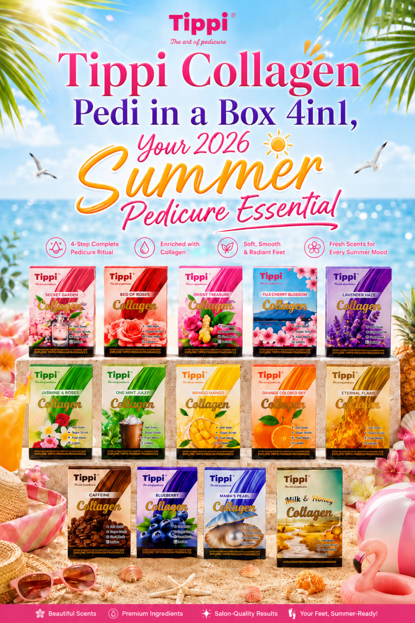 Tippi Collagen Pedi in a Box 4in1 sample combo of 14 scents