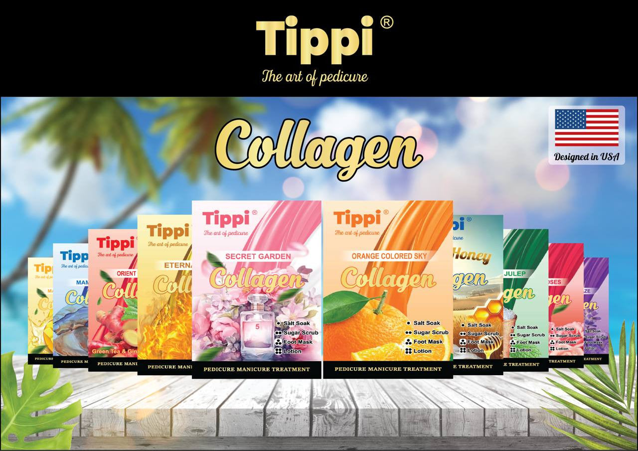 Tippi Collagen Pedi in a Box 4in1 sample combo of 9 scents