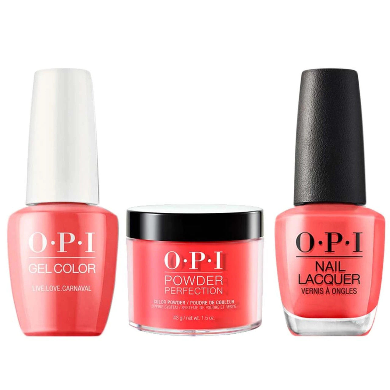 OPI COMBO 3 IN 1 MATCHING - GCA69A-NLA69-DPA69 LIVE.LOVE.CARNIVAL