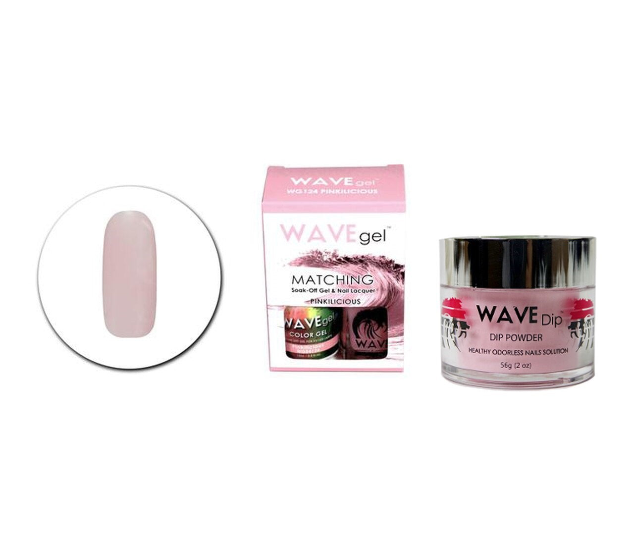 WAVEGEL 3IN1 MATCHING (GEL+LACQUER+DIP) - #124(WG124) PINKILICIOUS