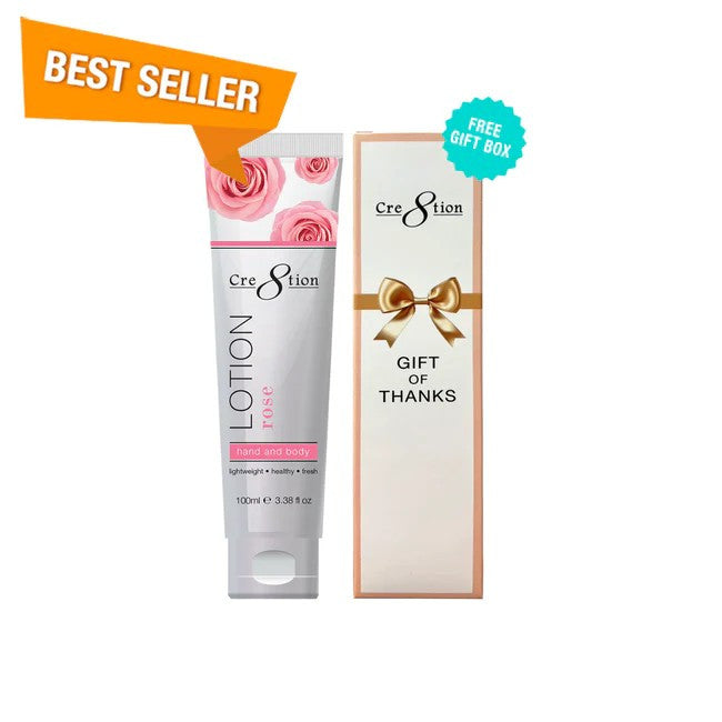 Cre8tion Hand & Body Lotion Rose 100ml/3.3oz + Free Gift Box