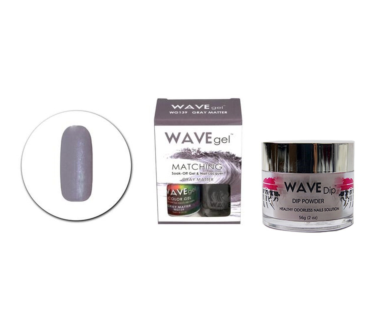 WAVEGEL 3IN1 MATCHING (GEL+LACQUER+DIP) - #139(WG139) GRAY MATTER