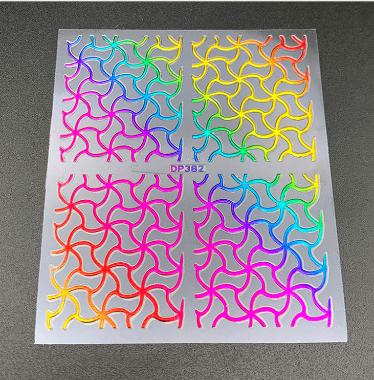COLORFUL METAL  NAL STICKER - Option