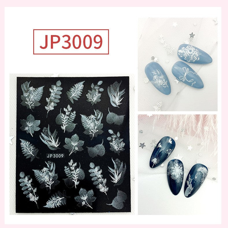 JP WHITE FLOWER STICKER