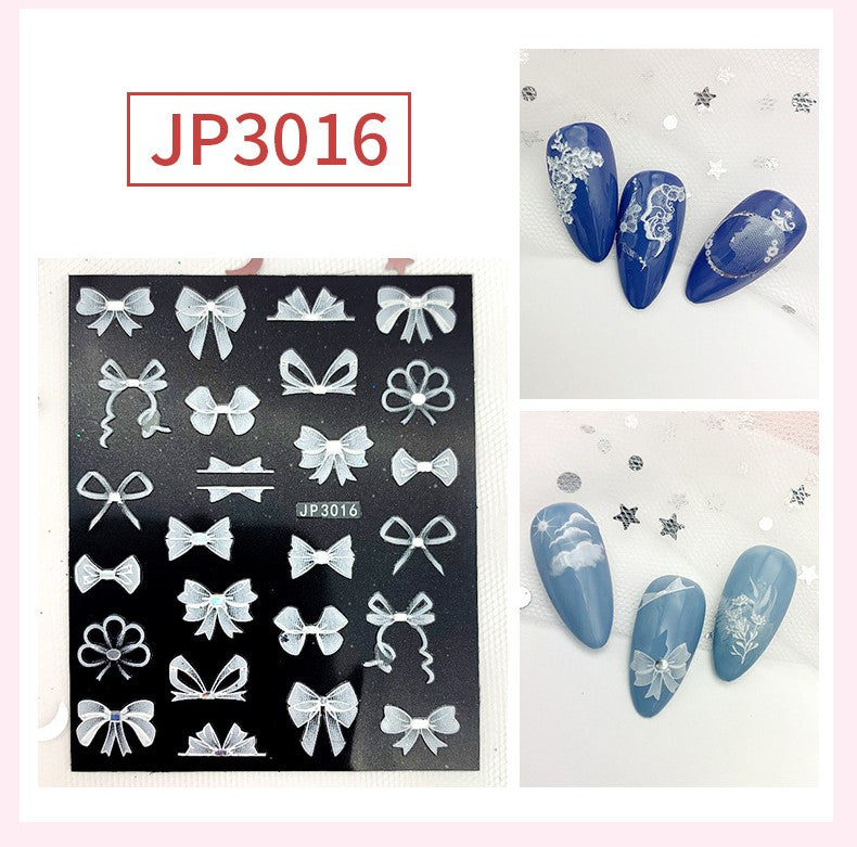 JP WHITE FLOWER STICKER