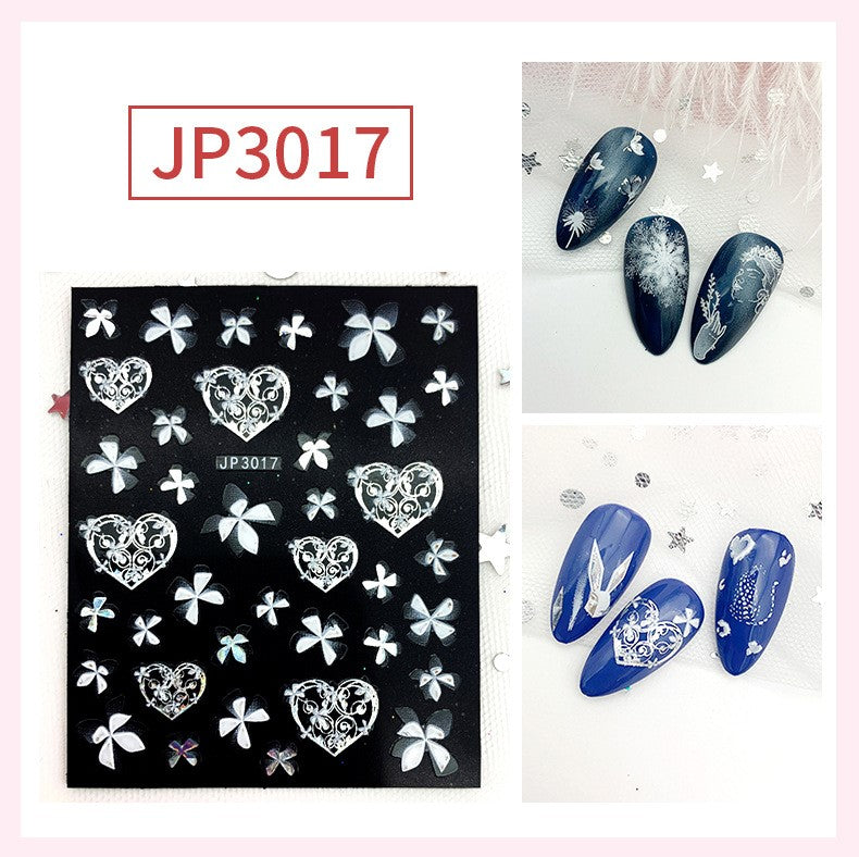 JP WHITE FLOWER STICKER