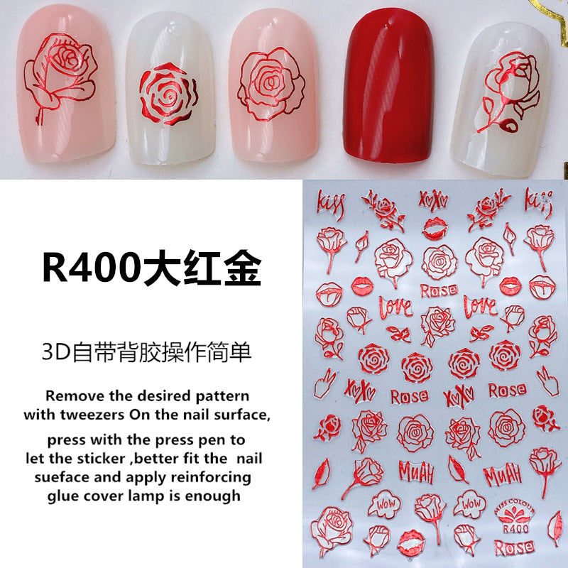 Nail Sticker Love - Red Color