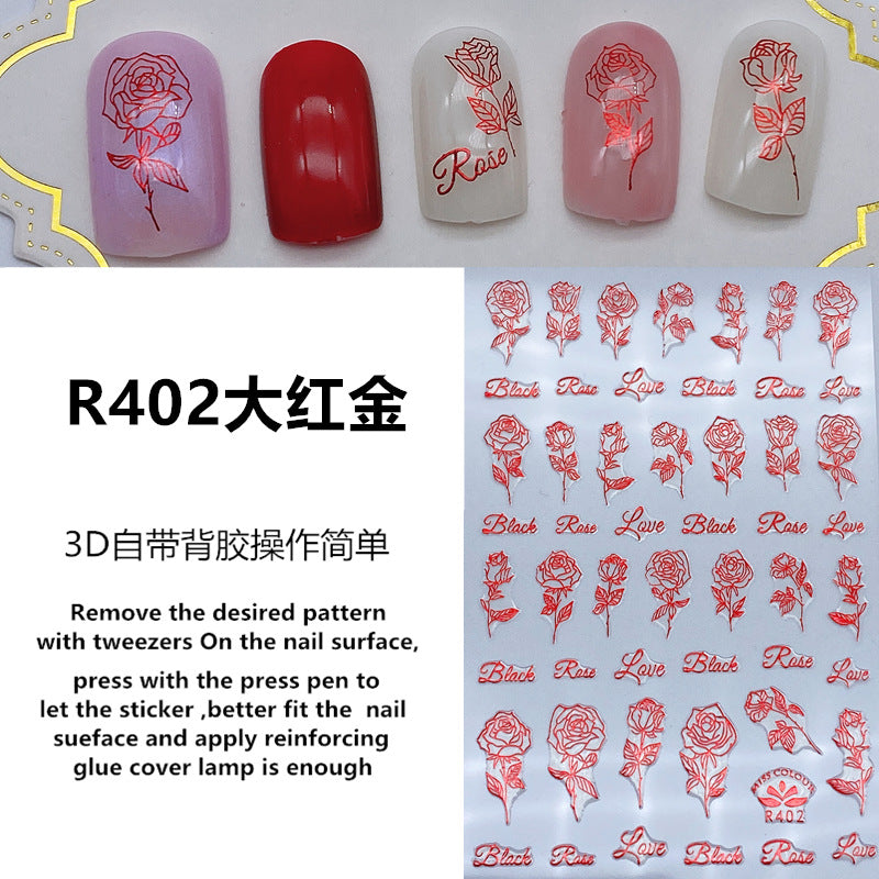 Nail Sticker Love - Red Color