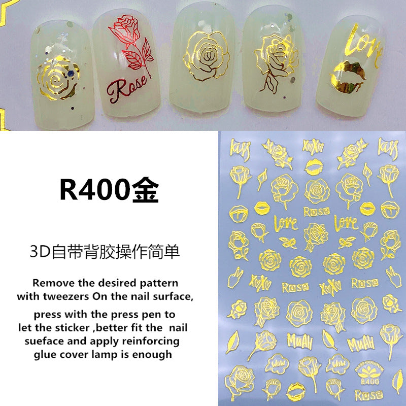 Nail Sticker Love - Gold Color