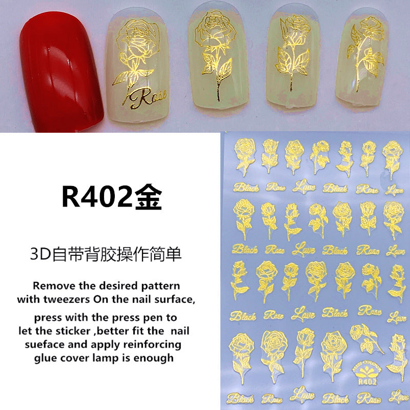 Nail Sticker Love - Gold Color