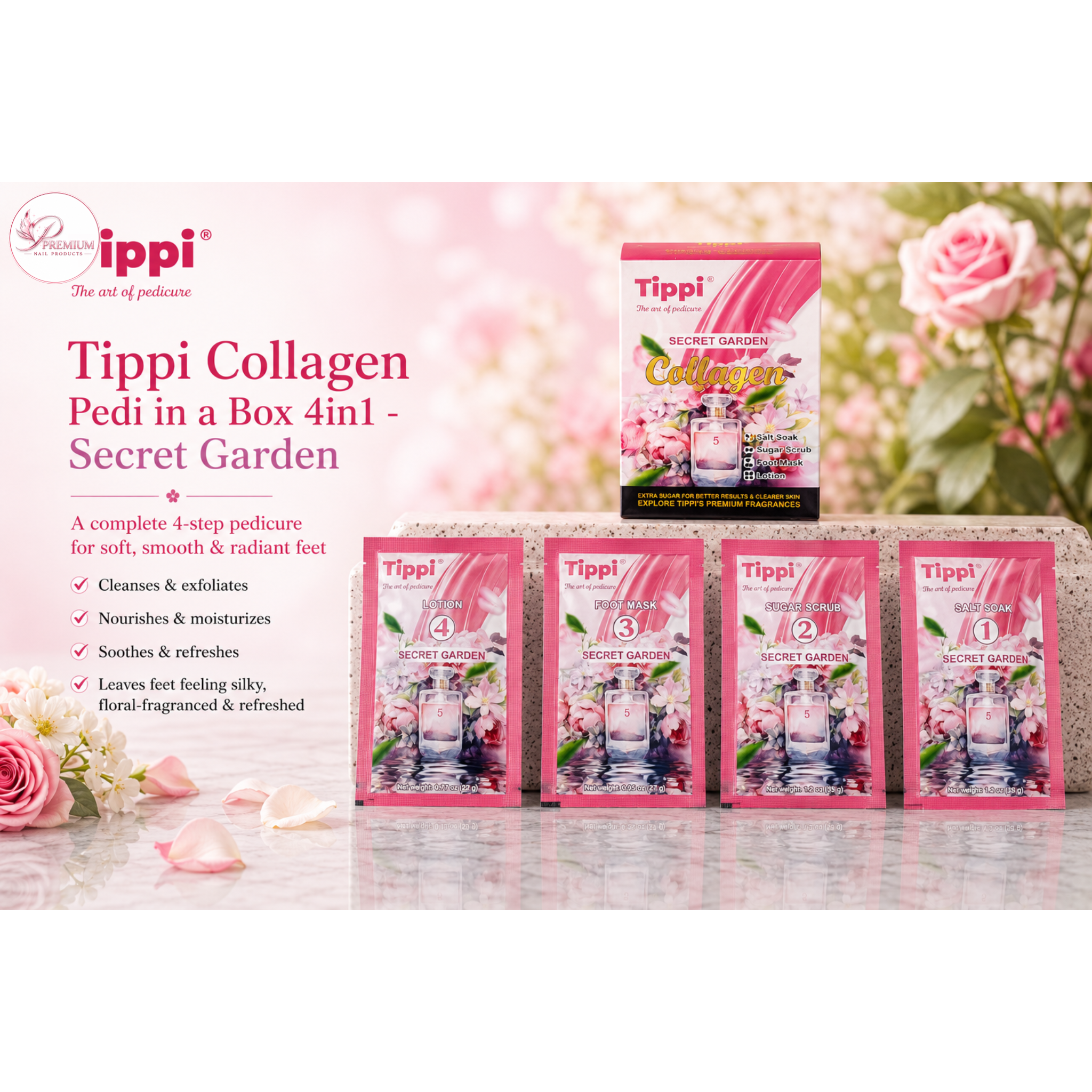 Tippi Collagen Pedi in a Box 4in1 - Secret Garden