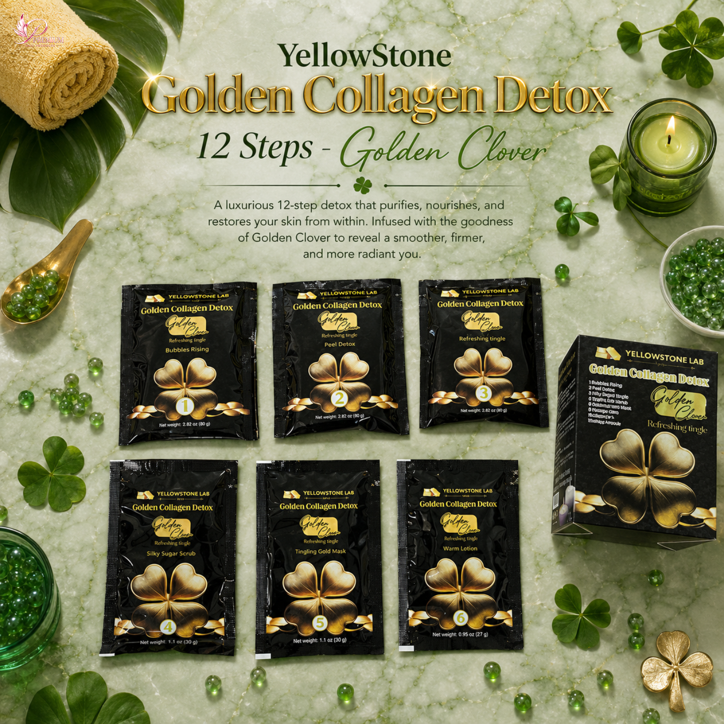 YellowStone Golden Collagen Detox 12 Steps - Golden Clover
