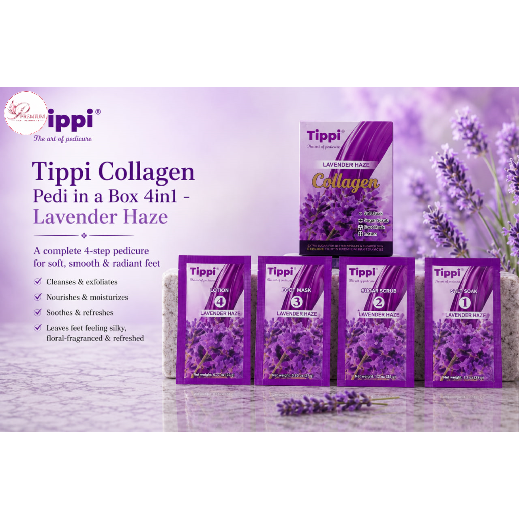 Tippi Collagen Pedi in a Box 4in1 - Lavender Haze