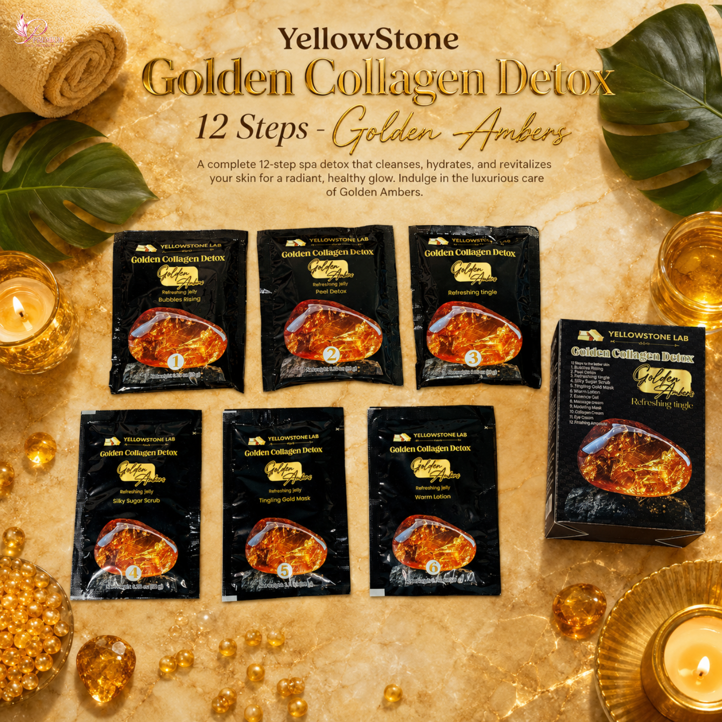 YellowStone Golden Collagen Detox 12 Steps - Golden Ambers