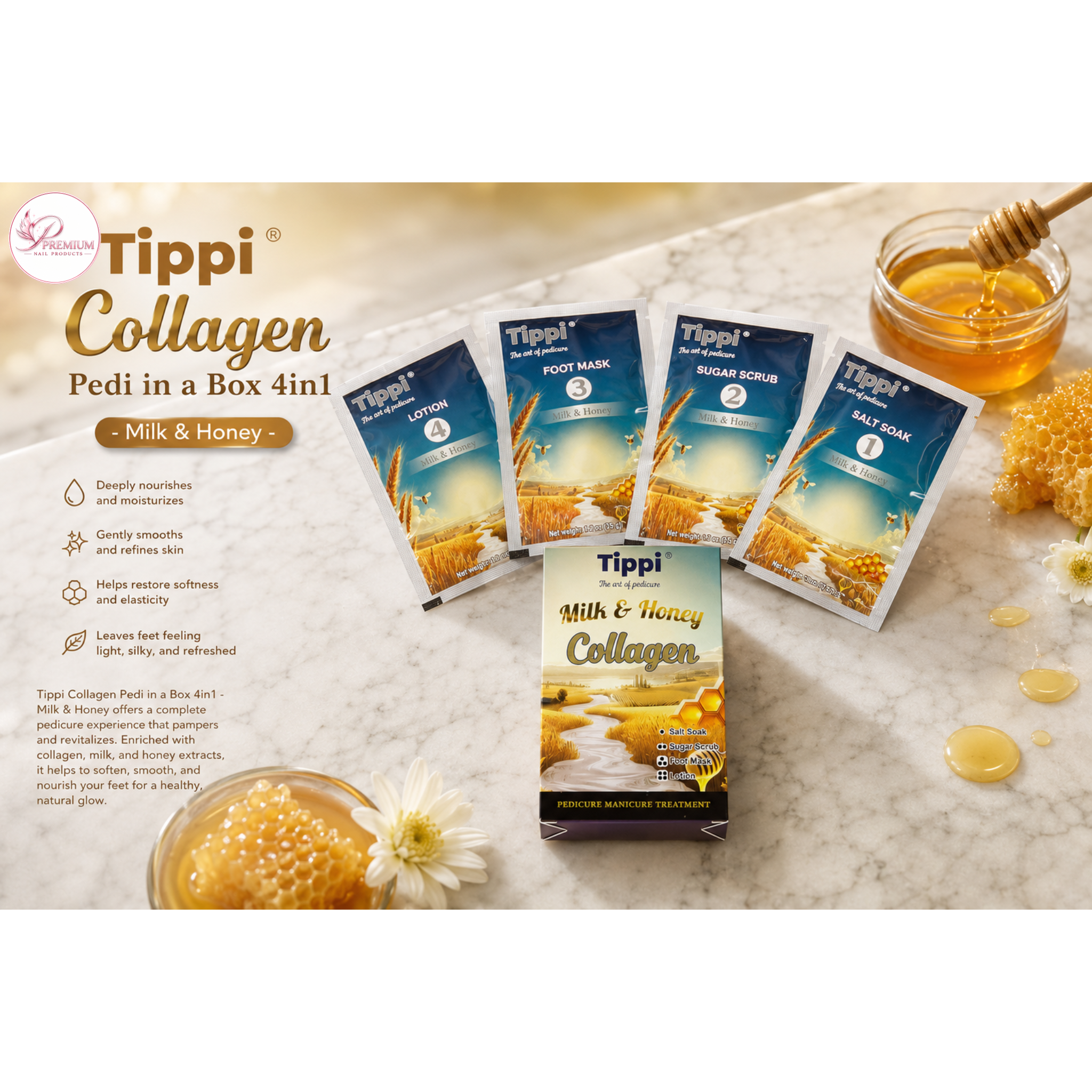 Tippi Collagen Pedi in a Box 4in1 - Milk & Honey