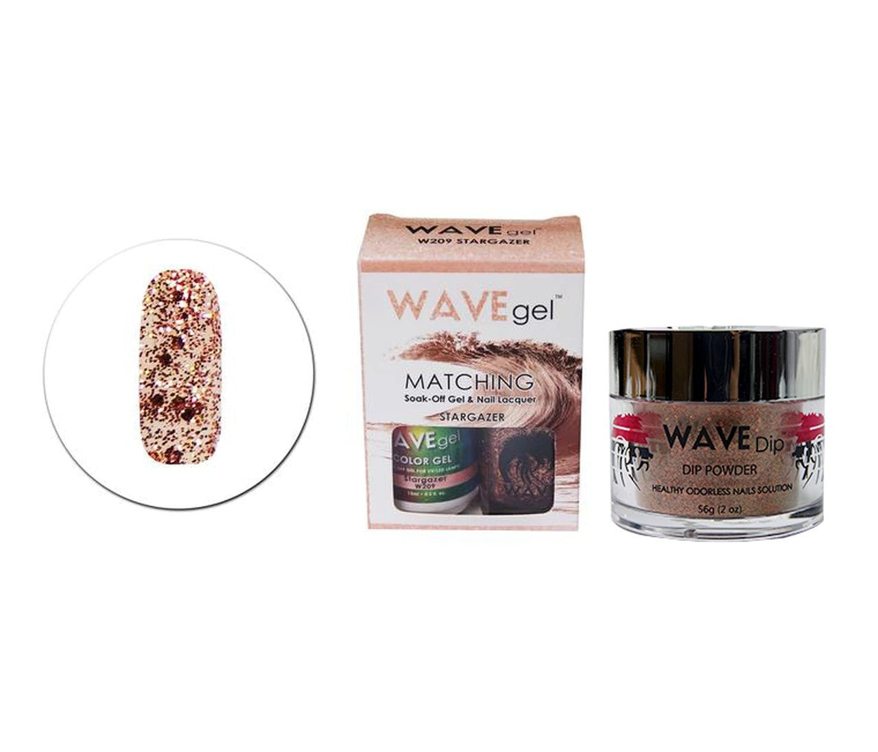 WAVEGEL 3IN1 MATCHING (GEL+LACQUER+DIP) - #209(W209) STAR GAZER