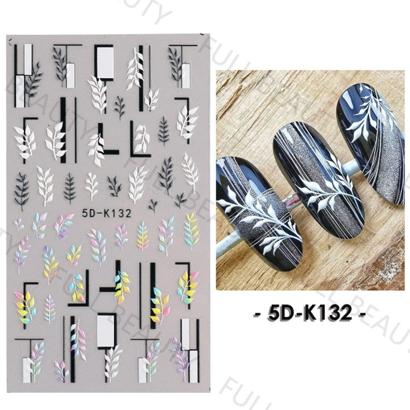 5D Embossed Nail Stickers - 5D-130 to 5D-140
