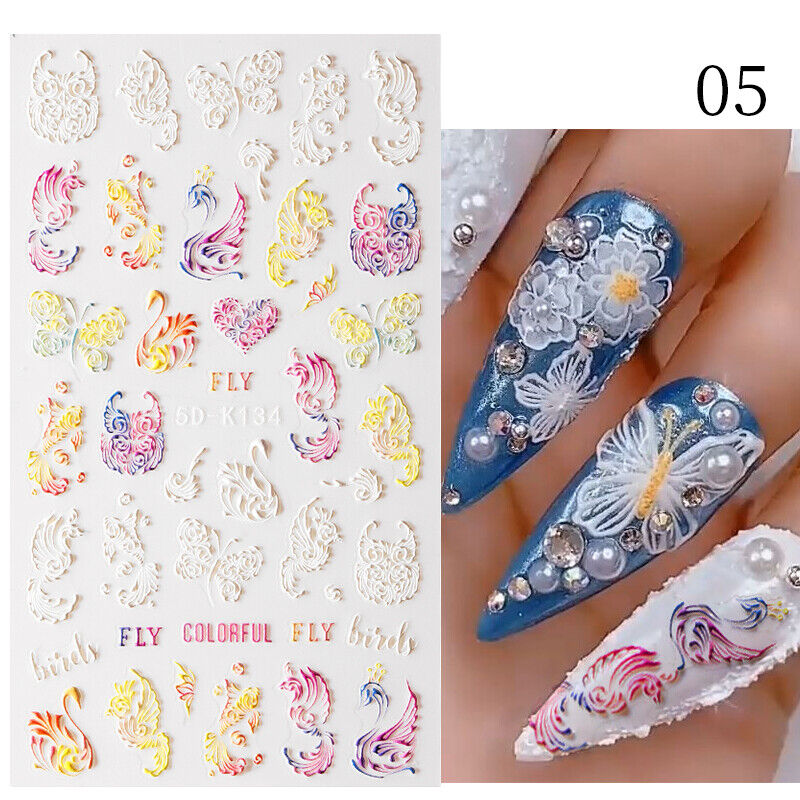 5D Embossed Nail Stickers - 5D-130 to 5D-140
