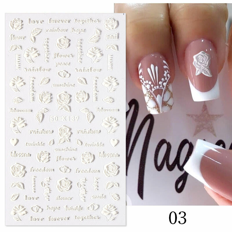 5D Embossed Nail Stickers - 5D-130 to 5D-140