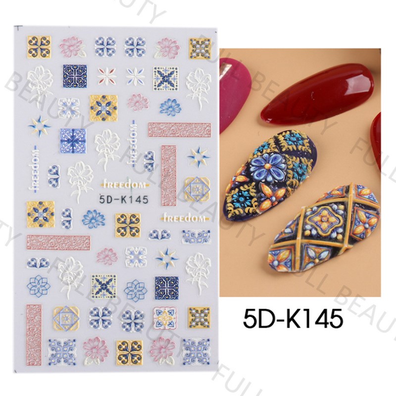 5D Embossed Nail Stickers - 5D-141 to 5D-150