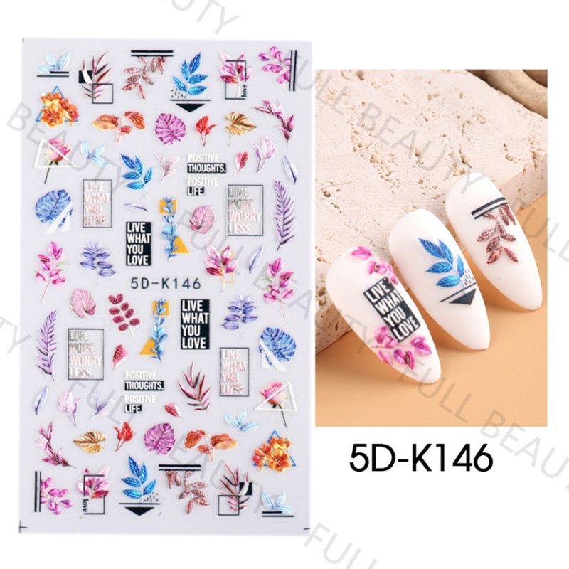 5D Embossed Nail Stickers - 5D-141 to 5D-150
