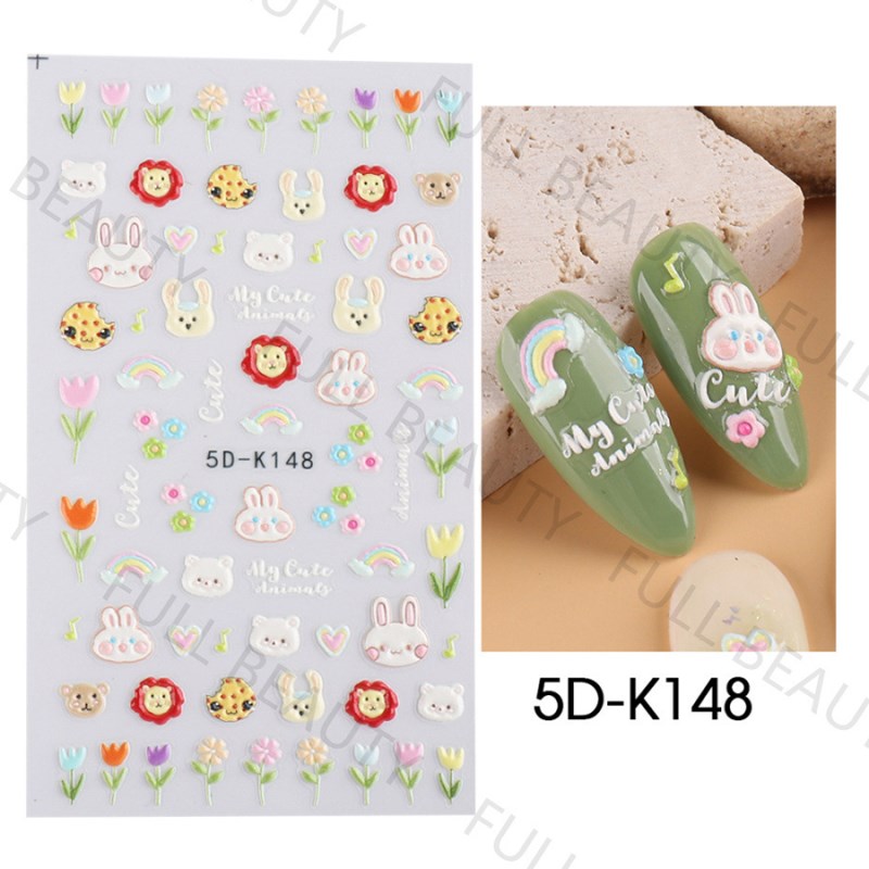 5D Embossed Nail Stickers - 5D-141 to 5D-150