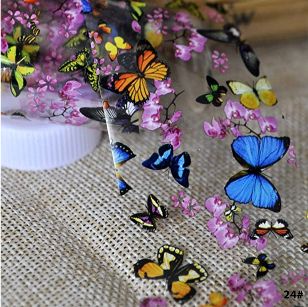 24# - Butterfly Nail Foil Paper (colorful)