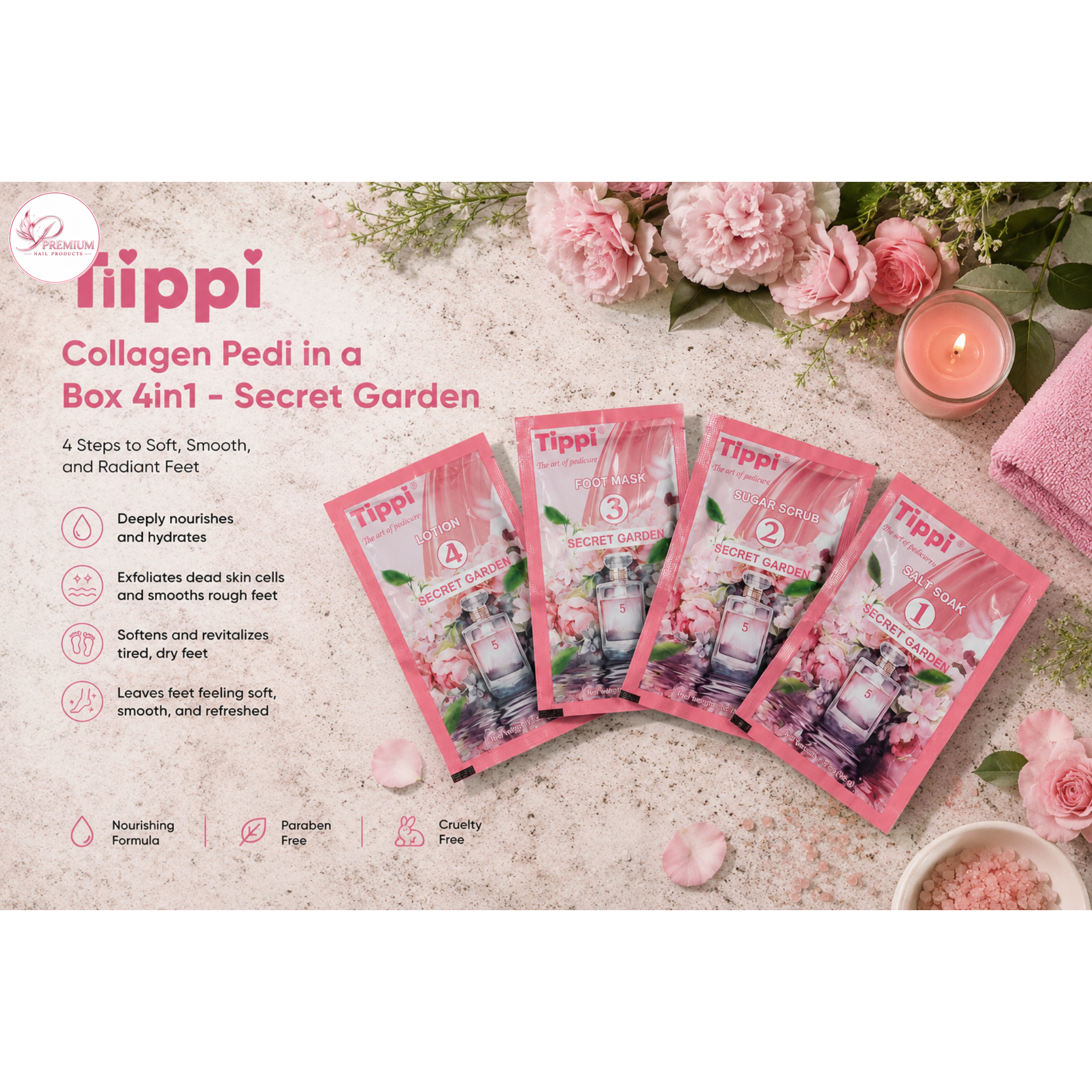 Tippi Collagen Pedi in a Box 4in1 - Secret Garden