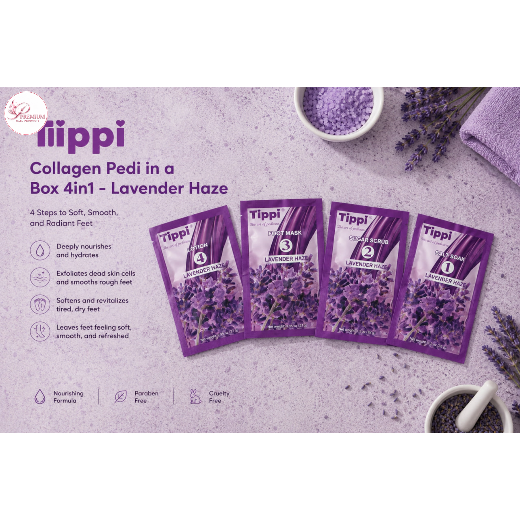 Tippi Collagen Pedi in a Box 4in1 - Lavender Haze