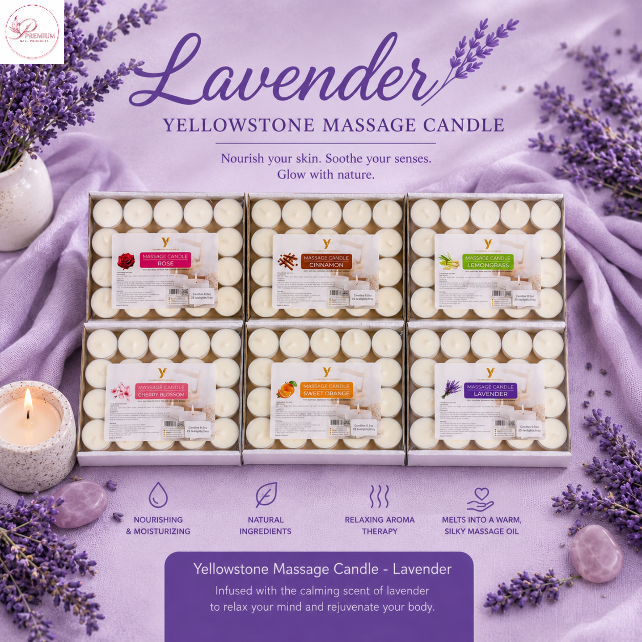 Yellowstone Massage Candle - Lavender