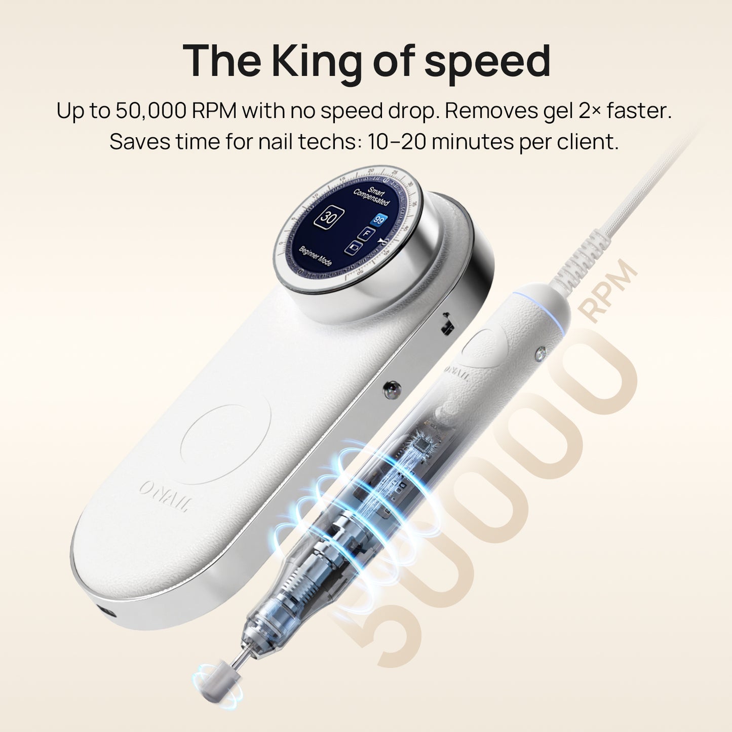 ONAIL Nail Drill Pro Max 2 Handpieces Version - White/Black/Purple