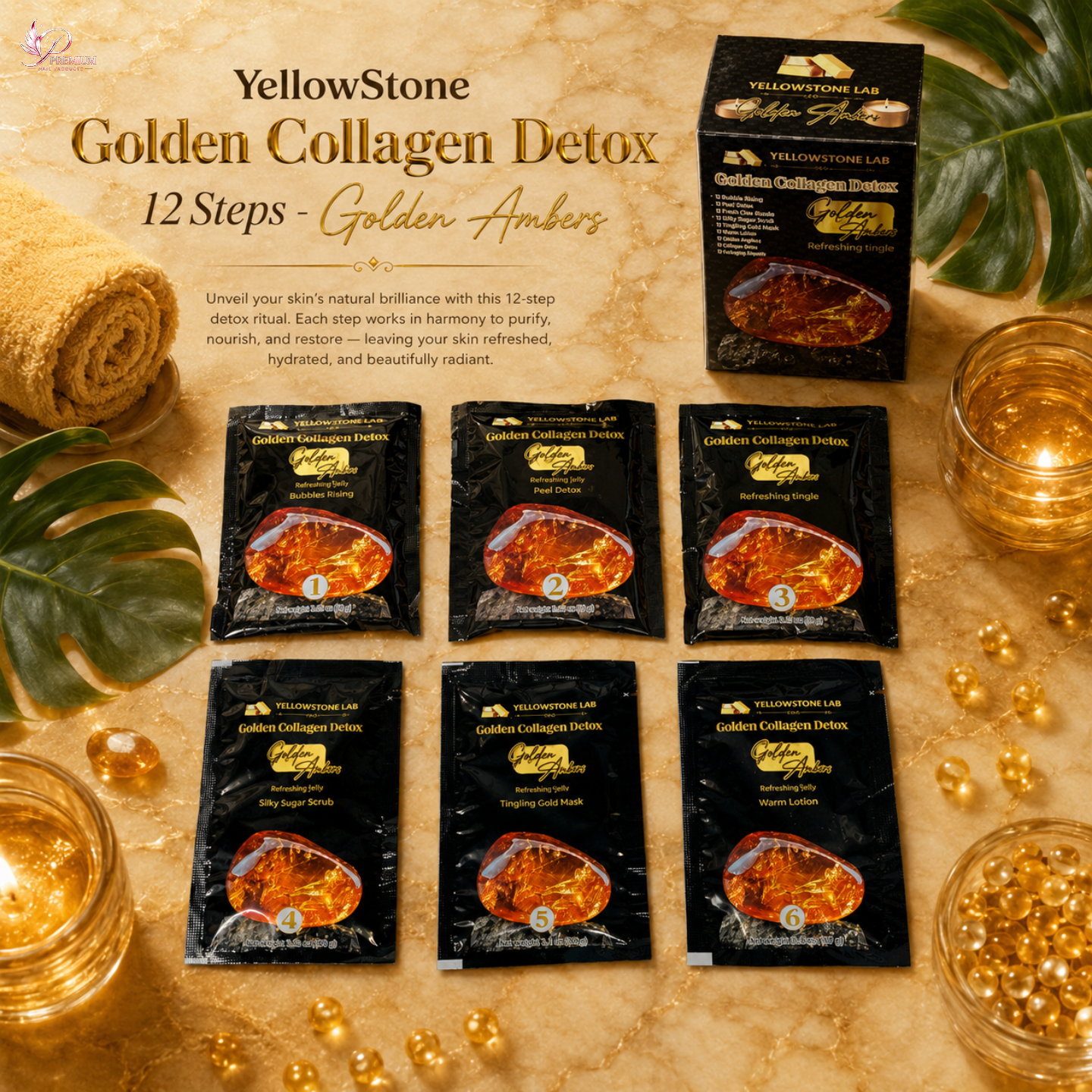 YellowStone Golden Collagen Detox 12 Steps - Golden Ambers