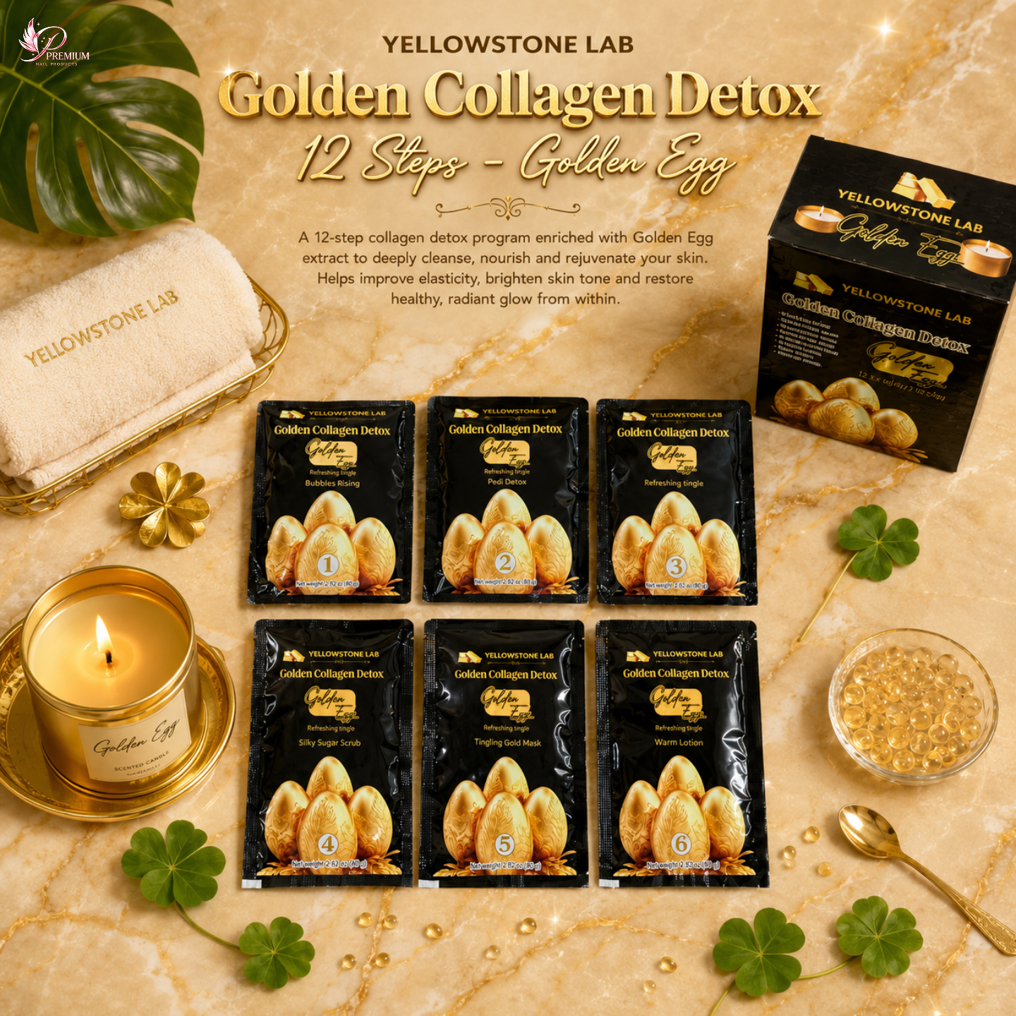 YellowStone Golden Collagen Detox 12 Steps - Golden Egg